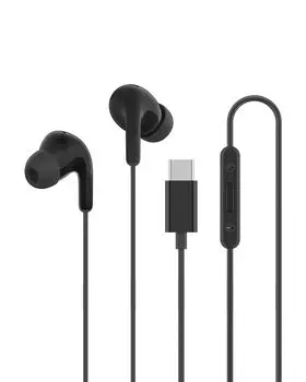 Проводные наушники Xiaomi, HD-звонки, защита от пыли и воды IP54, совместимые с iPhone16, Google, черный, Type-C /