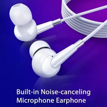 Проводные наушники Yousheng, Hi-Fi качество звука, гарнитура-вкладыши, проводные наушники с разъемом 3,5 мм и микрофоном для музыкальных звонков, занятий спортом белый