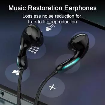 Проводные наушники Yousheng с шумоподавлением, чистый звук, спортивные наушники, проводная гарнитура-вкладыши с тяжелыми басами для OPPO, Huawei, Vivo, Xiaomi 3.5mm синий