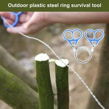 Проволочная цепная пила, высокопрочная пила из нержавеющей стали с острыми зубцами, проволока EDC, снаряжение для аварийного выживания на свежем воздухе синий