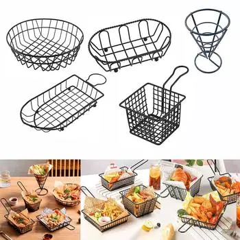 Проволочная корзина Корзина для чипсов Креативная корзина для картофеля фри 5#