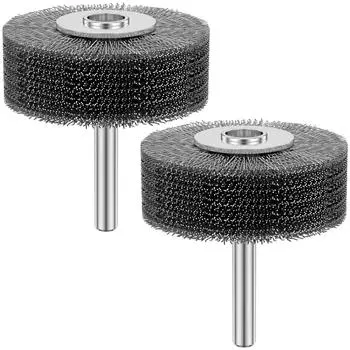 Проволочная круглая щетка 2 дюйма, абразивный проволочный круг с хвостовиком 1/4 дюйма, для удаления краски и ржавчины, проволочный круг 20000 об/мин, макс. 0,0118 дюйма, проволока из углеродистой стали