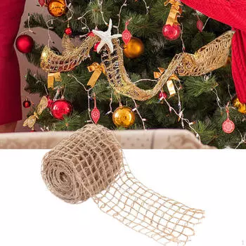 Проволочная лента из мешковины, упаковка подарков, поделки своими руками, домашний декор, 10 ярдов, на Рождество