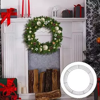 Проволочная рамка для венка, металлическая круглая рамка для венка, рождественская металлическая проволочная рамка, набор для изготовления украшений для праздничной вечеринки, цветочные украшения