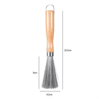 Проволочная щетка для тщательной очистки, серебряная нержавеющая сталь 22,5*4,5 см