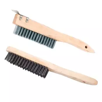 Проволочная щетка Сверхмощная щетка для очистки древесины с длинной ручкой для удаления ржавчины для барбекю A