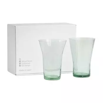 Проволочные стаканы для фасоли Проволочные стаканы для фасоли прослужат всю жизнь Набор стаканов MIZU Retro Wave 340 мл Пара стаканов Подарочная коробка из переработанного стекла