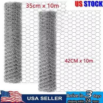 Проволока 42 см x 10 м сетка для птиц шестиугольная оцинкованная сетка садовый забор барьер для поделок кролик курица ограждение 35CMx10M