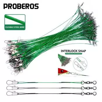 Проволока против укусов приманки спереди с предохранительными штифтами, стальной поводок с восьмеркой, рыболовные принадлежности Luya, 10 шт./упаковка 15cm серый