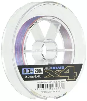 PROX PE Line Braid X4 200м 5 цветовая маркировка PEHS20003B5C PE-HS Нет. 0,3 4,4 фунта (2кг)