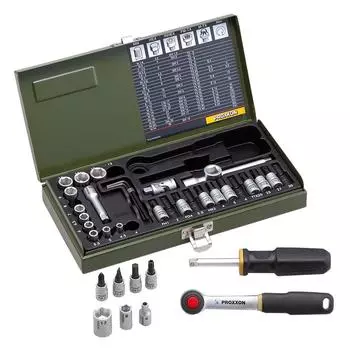 PROXXON precision socket wrench 82080 36-piece set, 1/4 No.