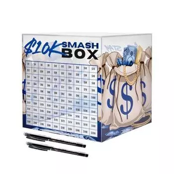 Прозрачная акриловая копилка с 2 ручками, большая емкость 10 тыс. долларов США, копилка, контейнер для монет и денег, для детей и взрослых, банка для хранения денег 15cm синий