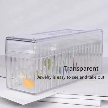 Прозрачная акриловая коробка для хранения ювелирных изделий с 20 портативными антикоррозийными сумками, органайзер для косметики, держатель для сережек, колец, ювелирных изделий