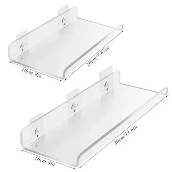 Прозрачная акриловая плавающая полка, самоклеящаяся полка для хранения игрушек, настенных украшений, книжная полка, держатель для дозатора мыла в ванной