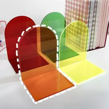 Прозрачная акриловая подставка для книг, нескользящая подставка для цветной книги, держатель для хранения книг S красный