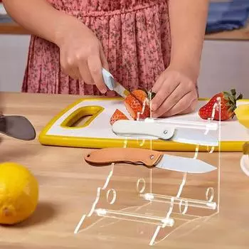 Прозрачная акриловая подставка для резки резака, 4 слоя, съемная столешница шкафа, уличный карманный держатель для фруктов, органайзер, стеллаж для хранения чистый