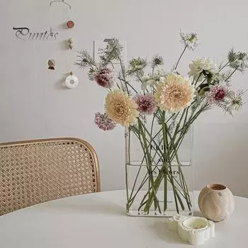 Прозрачная акриловая ваза для дизайна книги в скандинавском стиле, прозрачная эстетичная ваза для цветов, декор для офиса, дома и комнаты синий