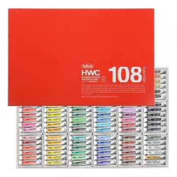 Прозрачная акварельная краска Holbein W422 5 мл 108 цветов набор всех цветов 3422