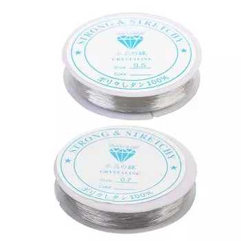 Прозрачная эластичная нить, эластичный шнур для изготовления ювелирных изделий толщиной 0,7 мм и 0,5 мм. as described чистый