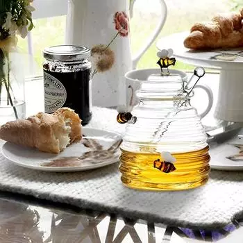 Прозрачная банка для пчел, коническая банка, большая бутылка для меда, горшок для хранения, горшок для меда, кухня glass