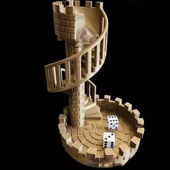 Прозрачная башня из кубиков, замок, башня из кубиков, игровой реквизит, украшения, игрушки для снятия стресса, 5 шт. игральных костей в комплекте, идеальный древний римский замок. золотой