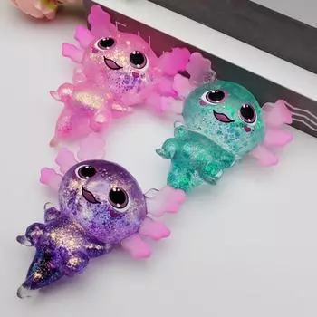 Прозрачная блестящая игрушка-саламандра для снятия стресса, мультяшная саламандра, сенсорная 1pc