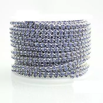 Прозрачная блестящая лента 10 м отделка стразами своими руками декоративная цепочка хрустальное стекло стразы Silver/2mm светло-синий