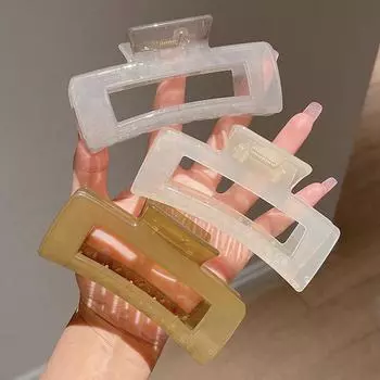 Прозрачная большая квадратная заколка для волос, женская заколка для волос, летняя заколка в виде акулы, головной убор, аксессуары для волос зелёный