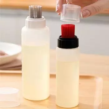 Прозрачная бутылка для масла со шкалой, гибкая щетина, пищевой контейнер для масла без BPA, инструмент для жарки на гриле S красный