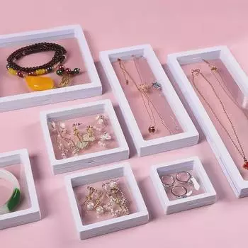 Прозрачная черно-белая полиэтиленовая пленка для ювелирных изделий, подвесная коробка для хранения ожерелий