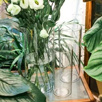 Прозрачная цилиндрическая ваза для цветов, свадебная вечеринка, обеденный стол, центральный элемент, гидропонный держатель для цветов, прозрачный контейнер для растений, украшение M