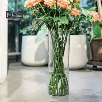 Прозрачная цилиндрическая ваза для цветов, свадебная вечеринка, обеденный стол, центральный элемент, гидропонный держатель для цветов, прозрачный контейнер для растений, украшение M