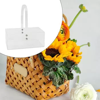 Прозрачная цветочная корзина для девочек, акриловая коробка, цветочная композиция, свадебный подарок