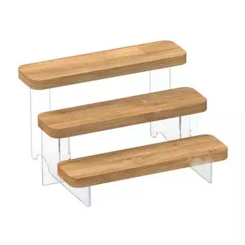 Прозрачная деревянная подставка для хранения косметических фигурок Десерт 2 tiers