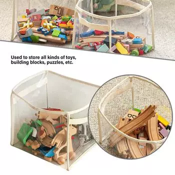 Прозрачная детская корзина для хранения игрушек, складная корзина для хранения игрушек, аксессуар для легкой организации в спальне, гостиной S