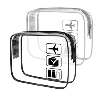 Прозрачная дорожная косметичка, одобренная TSA, косметичка на молнии, косметичка для путешествий, косметичка, многофункциональная, водонепроницаемая