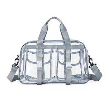 Прозрачная дорожная сумка женская большая вместительная сумка для йоги сумка для плавания серый