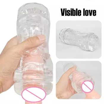 Прозрачная двойная головка в виде самолета, Инь Анальная двойная головка, доступная мягкая, высокая, прозрачная, для мужчин, сосание сока, бутылка в виде самолета, секс-продукт High Permeability Double
