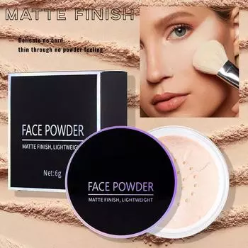 Прозрачная фиксирующая пудра для контроля жирности кожи, стойкая фиксация, легкая рассыпчатая пудра, впитывает излишки жира, 1 шт. One Size