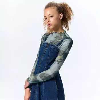 Прозрачная футболка с узким вырезом и длинными рукавами GU by Uniqlo