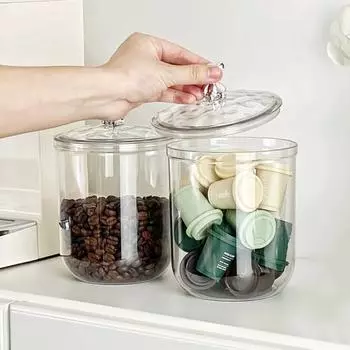 Прозрачная герметичная банка на 900/1400 мл с медвежьей ручкой, герметичная крышка, большая вместимость, многофункциональный контейнер для галантерейных товаров, орехов, зерновых, приправ, контейнер для чайных листьев S