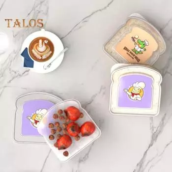 Прозрачная хлебная коробка, пищевая, без бисфенола А, многоразовая, легкая, портативная, тостовая сэндвич-коробка, еда фиолетовый