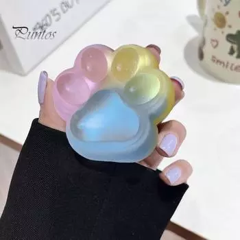 Прозрачная игрушка для снятия стресса «кошачья лапка», 3 цвета, сенсорная игрушка «кошачья лапка», для детей и подростков, для взрослых, мягкая игрушка-антистресс из термопластичной резины, игрушка-лапка для животных разноцветный