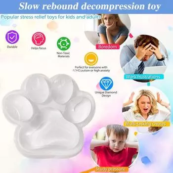 Прозрачная игрушка для снятия стресса, сжимающая кошачью лапку, большая сенсорная игрушка для сжимания кошачьей лапки