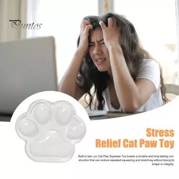 Прозрачная игрушка для снятия стресса в виде кошачьей лапки, сенсорная игрушка для детей и подростков, мягкая игрушка для снятия стресса в виде лапки животного чистый
