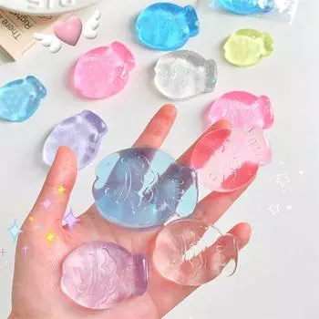 Прозрачная игрушка-рыба для снятия стресса, блестящая игрушка-морской лещ, сенсорная игрушка-щипок S фиолетовый