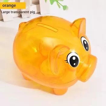Прозрачная игрушка-свинка для подарка детям монеты копилка реквизит прозрачная пластиковая копилка для монет деньги наличные коллекционная коробка для сбережений