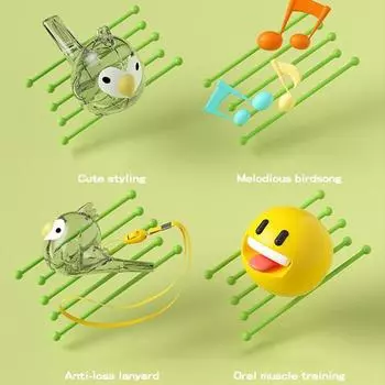 Прозрачная игрушка-свисток «Птица в воде» для детей Тренировка произношения мышц рта Специальные инструменты для тренировки произношения свиста 1pcs