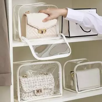 Прозрачная износостойкая гладкая молния, противопыльная женская сумка-кошелек, сумка для хранения, сумка для пыли A чёрный