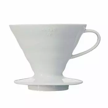 Прозрачная капельница HARIO V60 02, керамическая W, можно мыть в посудомоечной машине, 1–4 чашки, 300 мл, белая, сделано в Японии VDC-02W